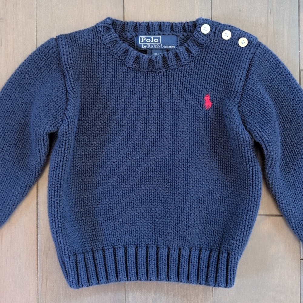 Polo Ralph Lauren 18 Month Navy Knit Sweater - Picture 2 of 8